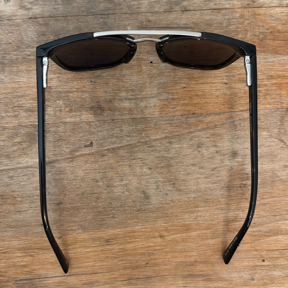Revo Atlas Polarized Sunglasses - Black Frames with Reflective Blue Lenses - Picture 8 of 8